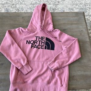 Pink North Face hoodie size:Small